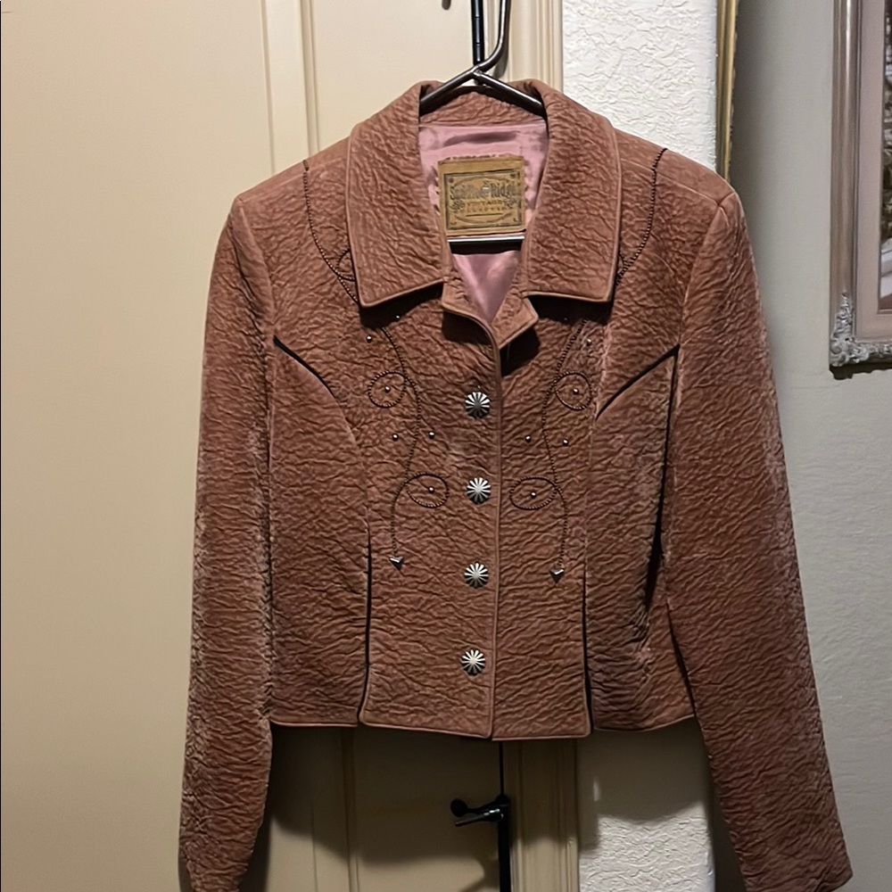 Women's Brown Western Embroidered Jacket